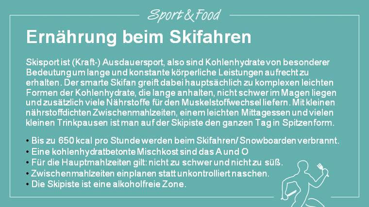 Ernährung beim Skifahren