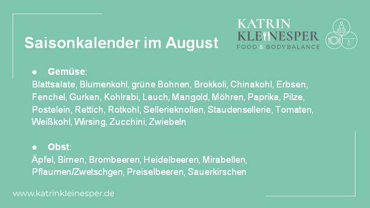 Saisonkalender August