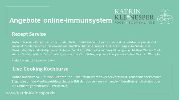 Neue Angebote Ernährung online – Immunsystem